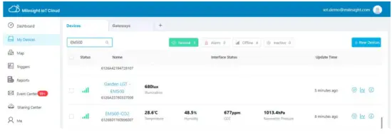 Milesight EM500-CO Outdoor Environment Monitoring Senso - create dashboard