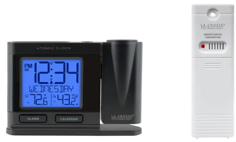 LA CROSSE 616 1410B Atomic Projection Clock with Indoor Outdoor Temperature - cover