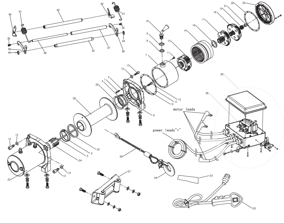 X BULL 14500 LBS Capacity OFF Road Vehicle Winch - 36