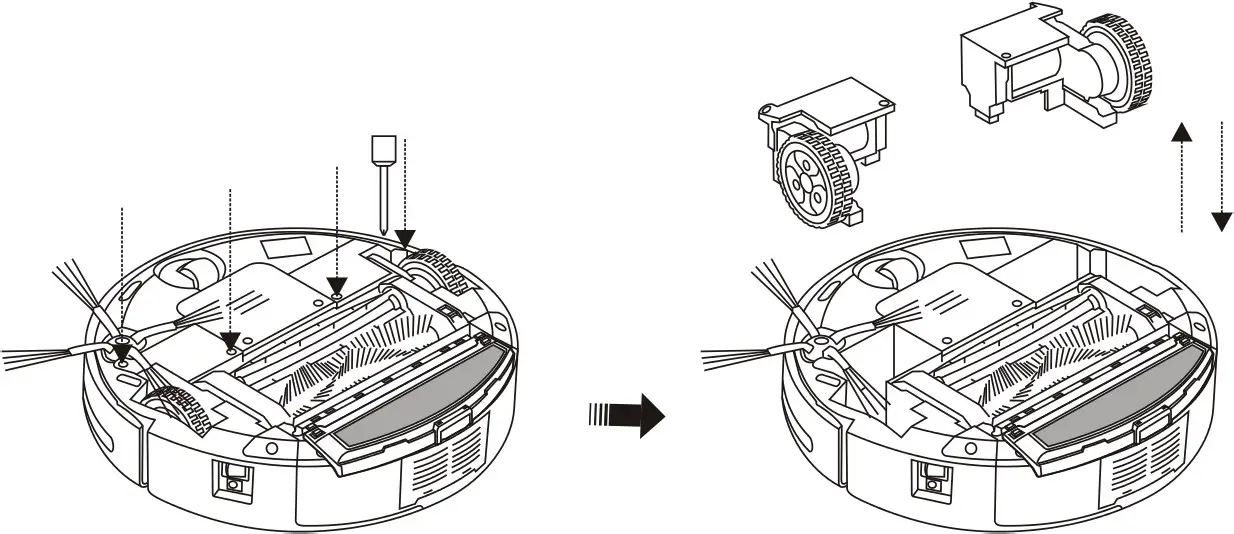 kogan Ultimate Robot Vacuum - Assembly, Disassembly and cleaning of side wheels