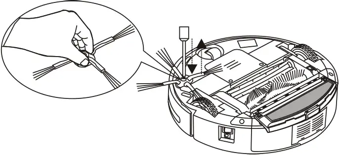 kogan Ultimate Robot Vacuum - Cleaning of side brushes