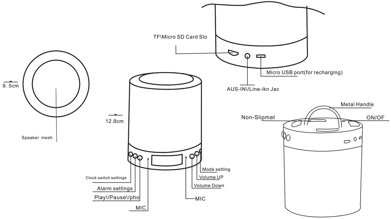 Shenzhen S66 Touch sound Lamp - option
