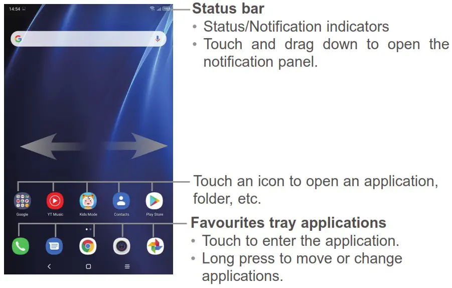TCL alcatel 3T8 Tablet - Home screen