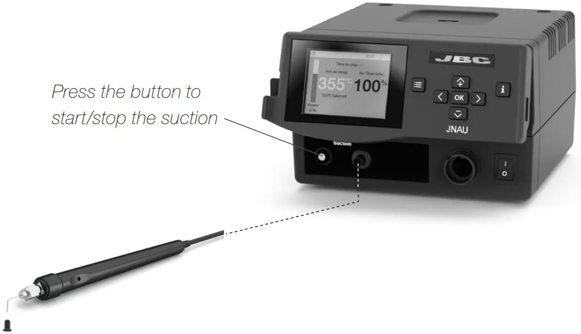 JBC JNASE 9A (100V)High Precision Hot Air Station - Operation