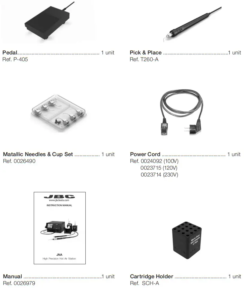 JBC JNASE 9A (100V)High Precision Hot Air Station - Packing List 1