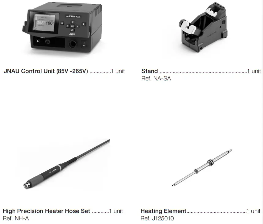 JBC JNASE 9A (100V)High Precision Hot Air Station - Packing List