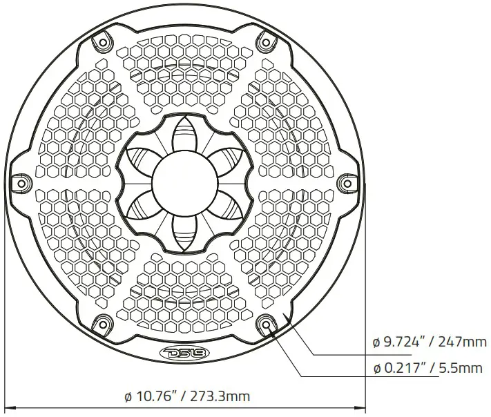 DS18 NXL 10SUB Marine Water Resistant Subwoofer - MEASURMENTS