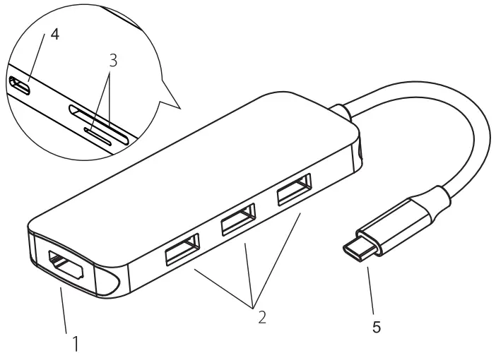 FALWEDI USB-C Multifunctional HUB - diagram