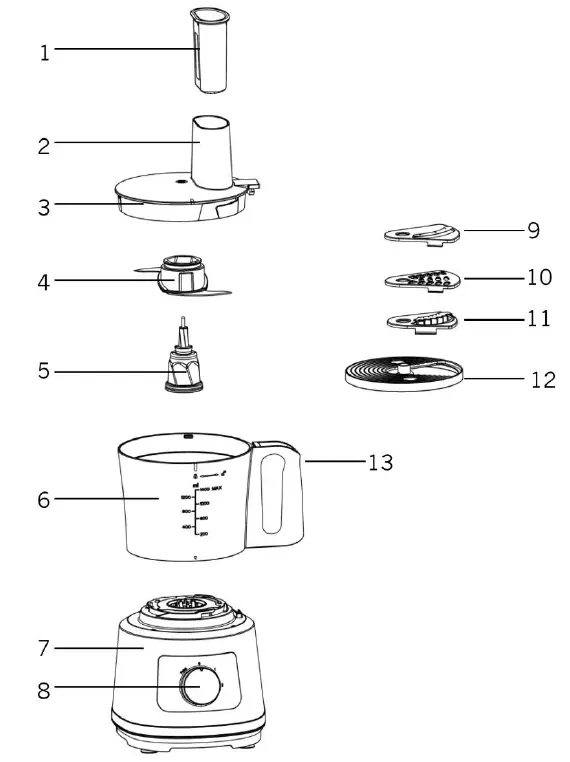 cookwarks-FP9076-GS-Food-Processor-FIG1