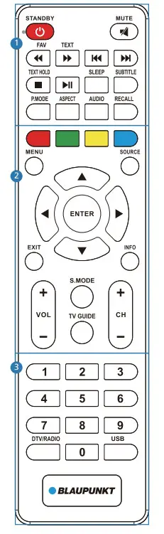 BLAUPUNKT BN24H1131BKB 24 Inch HD LED TV - remote