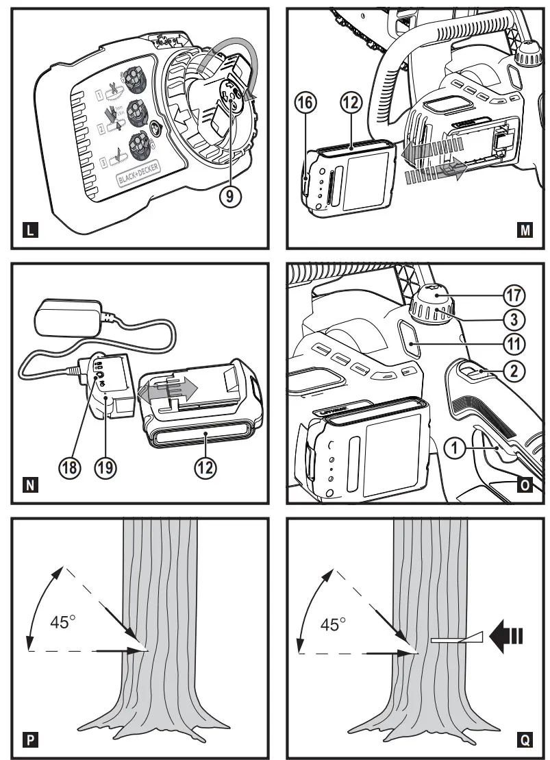 BLACK DECKER GKC1825L50-QW Chainsaw - Figure 3