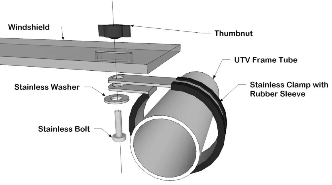 FALCON RIDGE HO 1000 WD05 Care of Honda 1000 Aero Vent Polycarbonate Windshield - fig 3