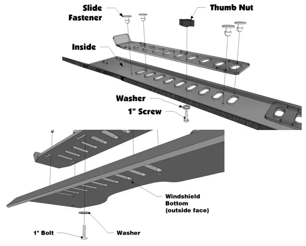 FALCON RIDGE HO 1000 WD05 Care of Honda 1000 Aero Vent Polycarbonate Windshield - fig