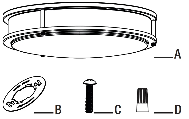 ETI 564101120 11 Inch and 15 Inch Color Selectable Flush Mount - PACKAGE CONTENTS