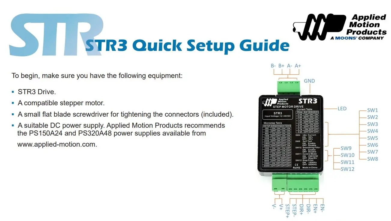 Applied Motion Products STR3 Step Motor Drive User Guide