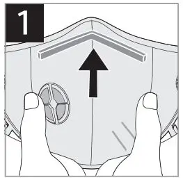 PHILIPS ACM067 Fresh Air Mask User Guide - Position the mask on your face with adjustable nose clip facing up