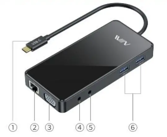 IVIIN D3812 USB C Docking Station - Parts