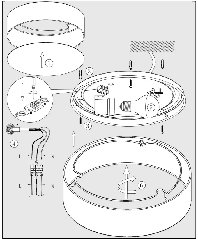 B K Licht BKL1214-1215-1216-1217 Ceiling Lamp