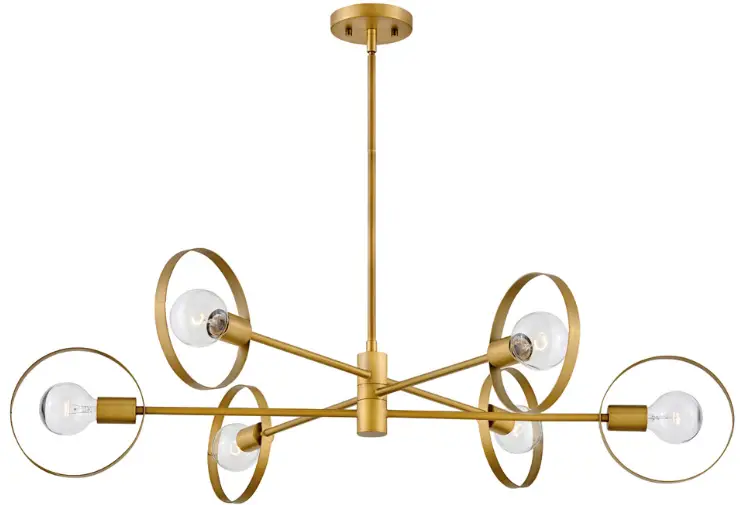 HINKLEY 37296 Lacquered Brass Desi 6 Light 42 Inch product