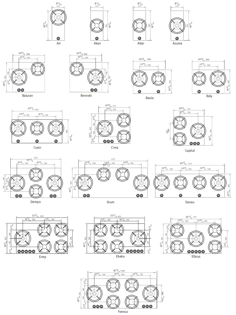 PITT COOKING 6142 Akan Gas Hob - Models overview