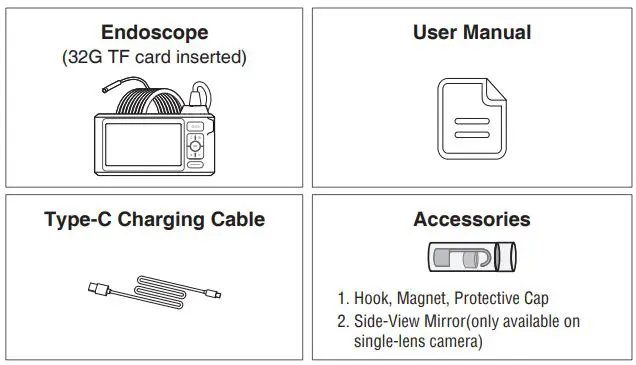 DEPSTECH DS520 5 Inch IPS Screen Borescope User Manual - Packing List