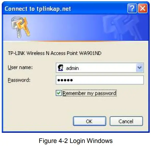 tp-link TL-WA901ND 300Mbps Wireless N Access Point - Figure 4-2 Login Windows