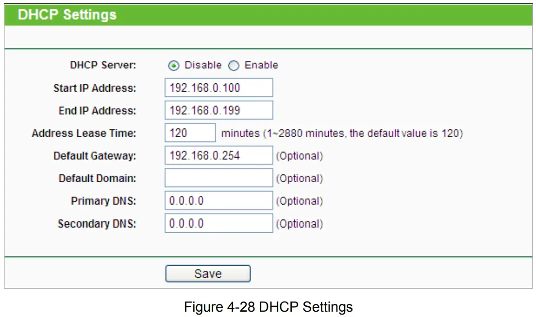 tp-link TL-WA901ND 300Mbps Wireless N Access Point - Figure 4-28 DHCP Settings