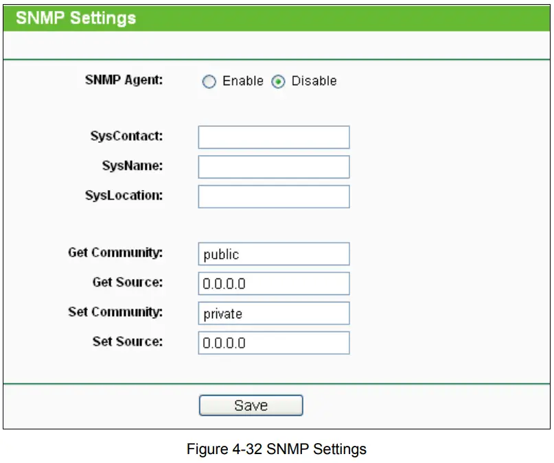 tp-link TL-WA901ND 300Mbps Wireless N Access Point - Figure 4-32 SNMP Settings