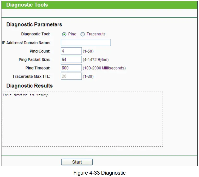 tp-link TL-WA901ND 300Mbps Wireless N Access Point - Figure 4-33 Diagnostic