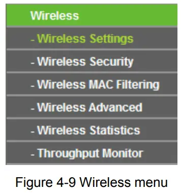 tp-link TL-WA901ND 300Mbps Wireless N Access Point - Figure 4-9 Wireless menu
