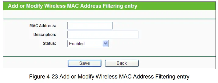 tp-link TL-WA901ND 300Mbps Wireless N Access Point - Wireless MAC Address Filtering entry