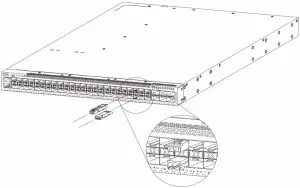 Inserting SFP/SFP+ transceivers into the SFP+ ports