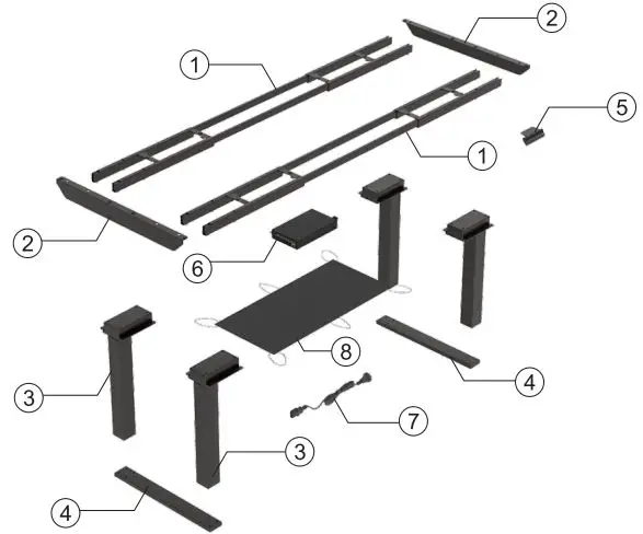 Flexispot E7QB Din 4 Leg Standing Desk-fig2
