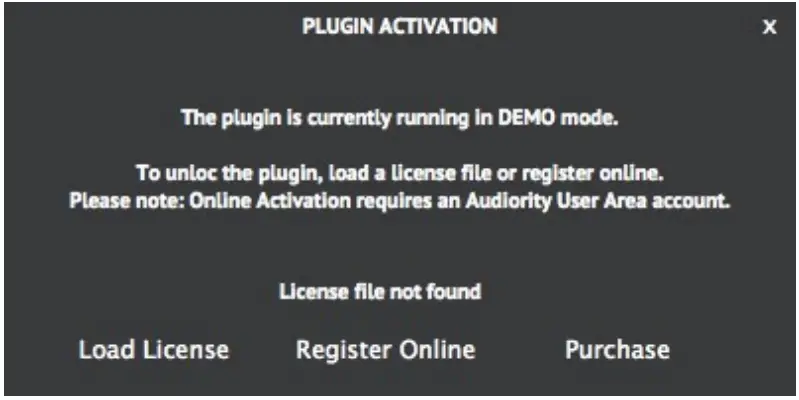 audiority PlexiTape Vintage Tape Echo Plugin - PLUGIN ACTIVATION