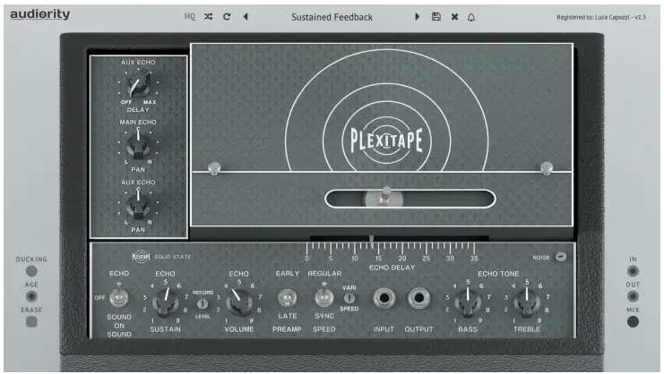 audiority PlexiTape Vintage Tape Echo Plugin