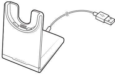 poly 202652-04 Voyager Focus UC Stereo Bluetooth Headset-Charge stand