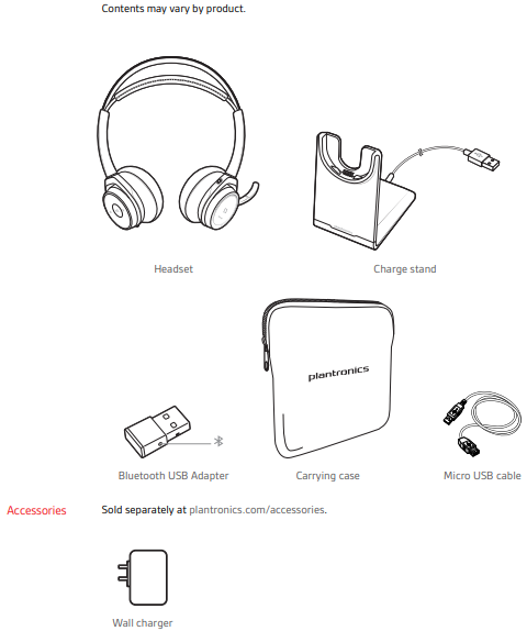 poly 202652-04 Voyager Focus UC Stereo Bluetooth Headset-What's in the box