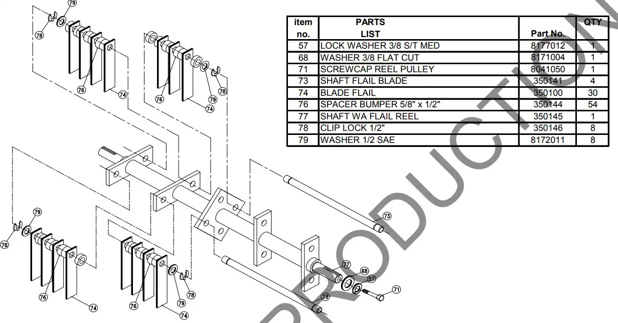BILLY GOAT Overseeder Power Rake Owner’s Manual - FLAIL REEL KIT