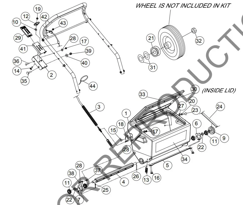 BILLY GOAT Overseeder Power Rake Owner’s Manual - POWER RAKE SEEDER BOX KIT