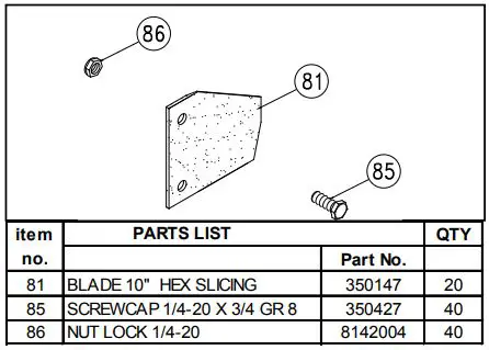 BILLY GOAT Overseeder Power Rake Owner’s Manual - SLICING BLADE KIT 350187