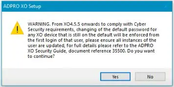 Honeywell ADPRO FastTrace 2 Series Hybrid-- Click Yes in the following message
