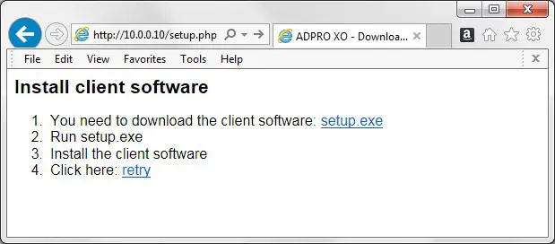 Honeywell ADPRO FastTrace 2 Series Hybrid-- Open Internet Explorer