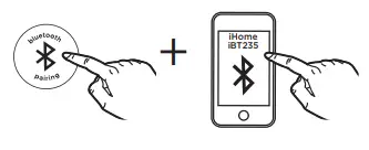 iHOME iBT235 POWERCLOCK Bluetooth Speaker + Two USB Charging Ports - Bluetooth