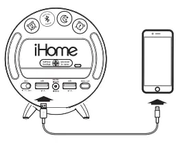 iHOME iBT235 POWERCLOCK Bluetooth Speaker + Two USB Charging Ports - CHARGING