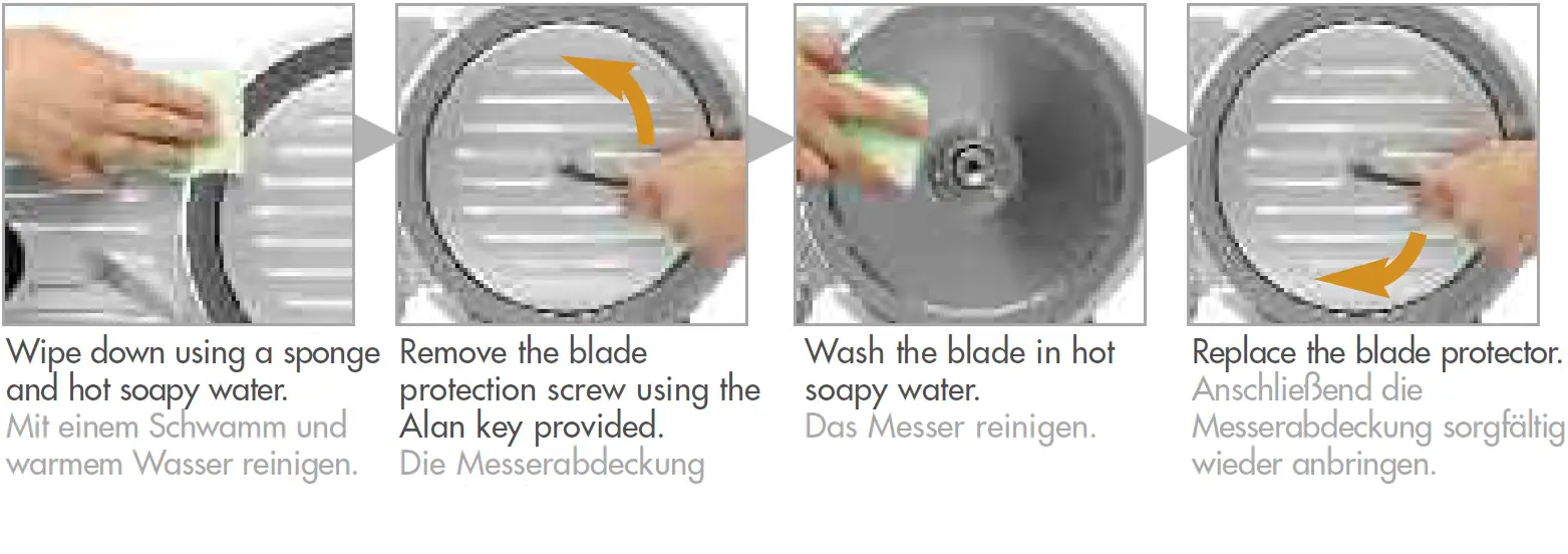 magimix T250 Slicer 140W Chrome CLEANING