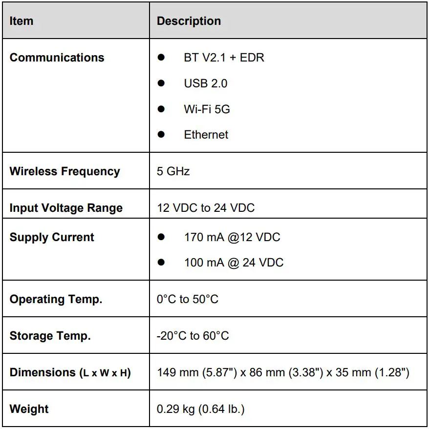 AUTEL J2534 ECU Programmer Tool User Manual - Technical Specifications