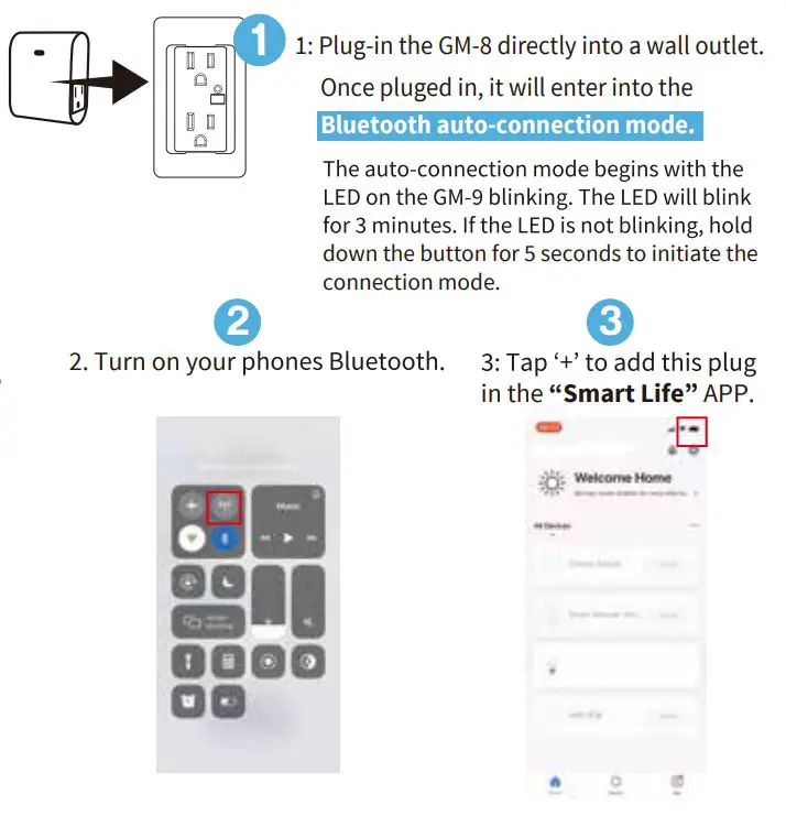 Nie Tech WF37 Wi-Fi Plug Instruction Manual - Bluetooth quick-fit Mode
