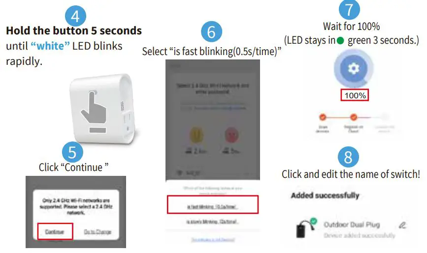 Nie Tech WF37 Wi-Fi Plug Instruction Manual - Easy Mode