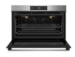 a close up of an oven