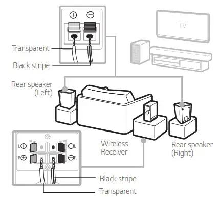 LG SPK8-S Wireless Rear Speaker Kit - Rear Speakers Connection
